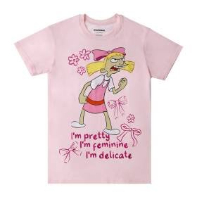 Blusa Nickelodeon Hey Arnold! Pretty Helga Camiseta Mujer Manga Corta Estampado
