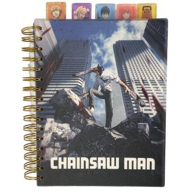 Libreta Cuaderno Anime Chainsaw Multi Tab Journal Pestañas 9in