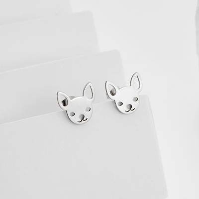 Aretes Pendientes Cara Chihuahua Perro Elegantes Mujer Elegante Moda Fiesta Regalo