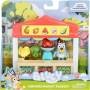 Bluey Mini Playsets Farmers Market Playset Figura articulada con Bolsa de Compras y Accesorios
