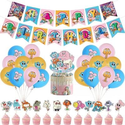 Set 18 Globos Caricatura Increíble Mundo Gumball Fiesta y Decoración