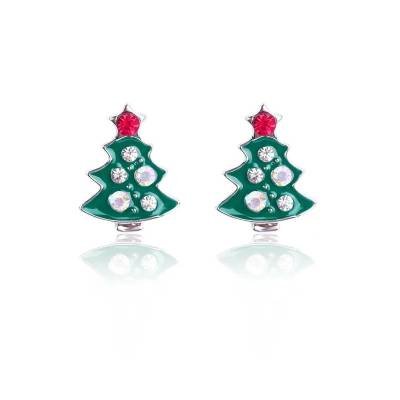 Aretes Pendientes Árbol Verde Luces Navidad Elegantes Mujer Elegante Moda Fiesta Regalo