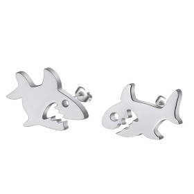 Aretes Pendientes Tiburón Salvaje Mar Elegantes Mujer Elegante Moda Fiesta Regalo