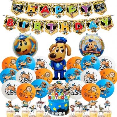 Set 18 Globos Látex Caricatura Dog Man Letrero Fiesta y Decoración