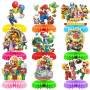 Set 9 Centros de Mesa Caricatura Mario Bowser Fiesta y Decoración