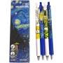 4 Elegantes Bolígrafos Gel de Secado Rápido de Van Gogh Tinta Negra 0,5 mm