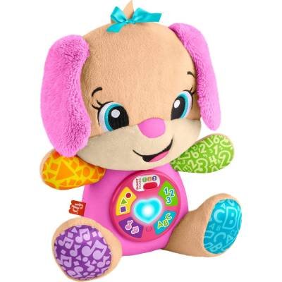 Juguete Aprendizaje Peluche Musical Cachorro Rosa con Luces y Canciones de Aprendizaje para bebés a Partir de 6 Meses