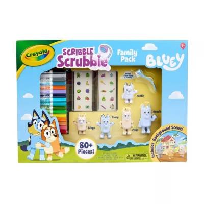 Crayola Scribble Scrubbie Bluey Paquete Familiar de 80 Piezas