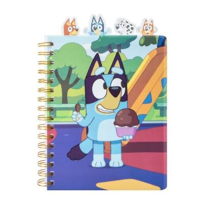 Libreta Cuaderno Diario Bluey Azul Multi Tab Journal Pestañas 9in