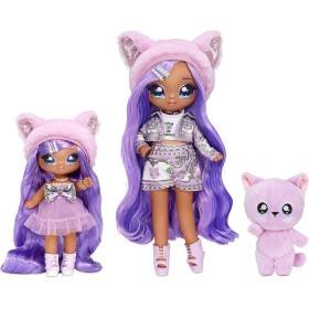 Muñeca Na Na Na Surprise Family Set Muñecas Suaves y 1 Mascota Familia de Gato Morado