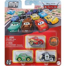 Mattel Cars Mini Racers Vehículos Fundido a Presión 3 Lightning McQueen, Sheriff, Chick Hicks