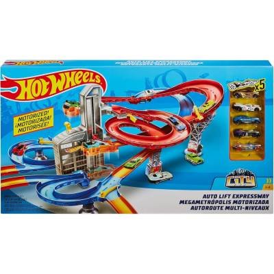 Hot Wheels Auto Lift Expressway Pista de Juguete  4 años en adelante