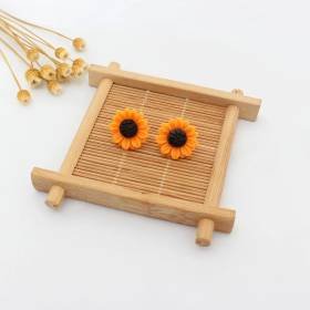 Aretes Pendientes Flor Girasol Mujer Elegante Moda Fiesta Regalo