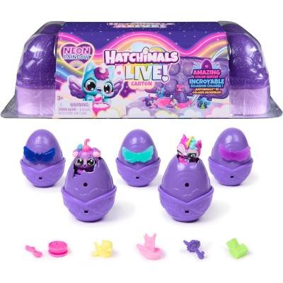 HATCHIMALS Alive Neon Rainbow Huevos con 5 Minifiguras Colorida Revelación 11 Accesorios