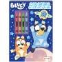 Libro Actividades y Colorantes Bluey 4 Lápices de Colores Incluye Más de 30 Pegatinas