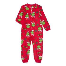 Mameluco Grinch Dr Seuss Rojo Bebé Estampado Mono