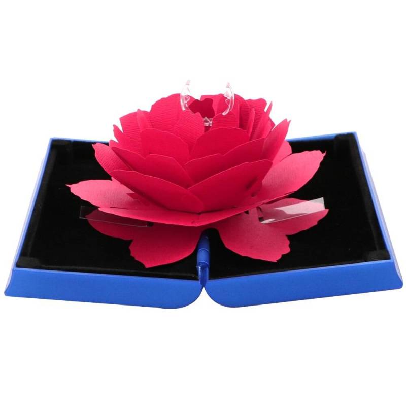 Caja Anillo Rosa 3D Joyería Compromiso San Valentín Regalo