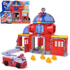 Paw Patrol Centro de Comando de Rescate Figura Marshall Camión de Bomberos con Luces