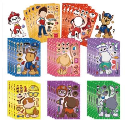 16 Etiquetas Armar DIY Caricatura Paw Patrol Calcomanías Pegatinas