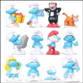 12 Figuras de Coleccion Caricatura Azrael Pitufos Gargamel