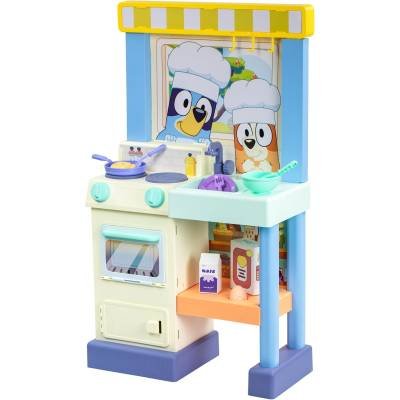 Bluey Juego de Cocina Cook & Clean con Luces, Sonidos y más de 20 Piezas Set Infantil