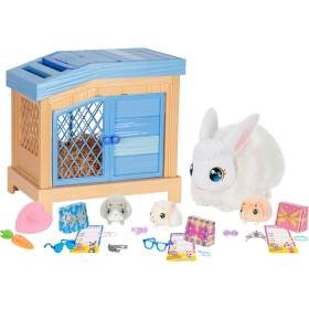 Little Live Pets Mamá Sorpresa Bunny Feed & Nurture Mama Interactivo Suave con su Conejera