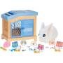 Little Live Pets Mamá Sorpresa Bunny Feed & Nurture Mama Interactivo Suave con su Conejera