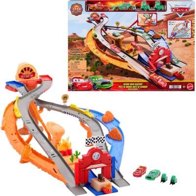 Pista Cars Disney y Pixar Carreras al Rescate con Rayo Mcqueen y Chick Hicks Juguete