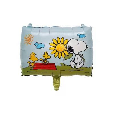 1 Globo Metálico Snoopy Caminando Rectangular Fiesta Regalos Decoración