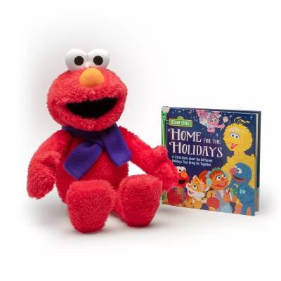 Peluche Original Plaza Sésamo Elmo y Libro Pasta Dura Inglés Felpa Juguetes Niños