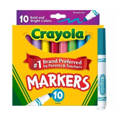 Crayola 10 Ct Punta Cónica Colores Vivos e Intensos Arte Escuela