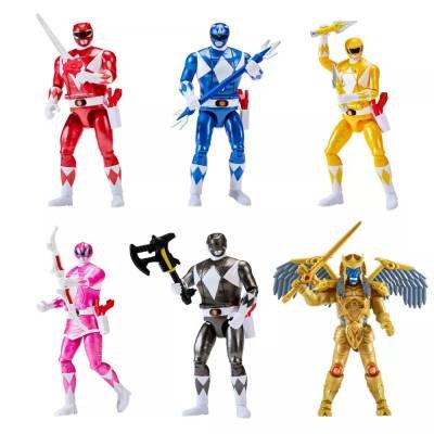 Mighty Morphin Power Rangers Re-Ignition Auto-Morphin Set Batalla 6 Piezas con Rangers y Goldar Exclusivo