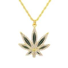 Collar Colgante de Metal Hierba Marihuana Weed