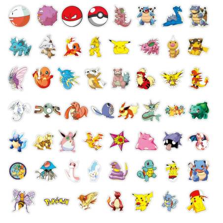 100 Estampas Pegatina Sticker Nueva Pokemon Cuaderno Anime Decorar